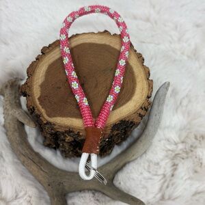 Bead wrapped wristlet Keychain
